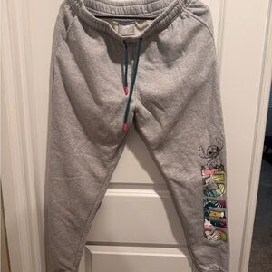 Bought at Disneyland-Gray Sweatpants with Colorful Stitch Graphic